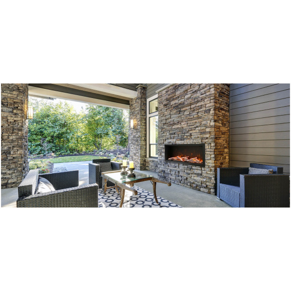 Outdoor electric fireplace